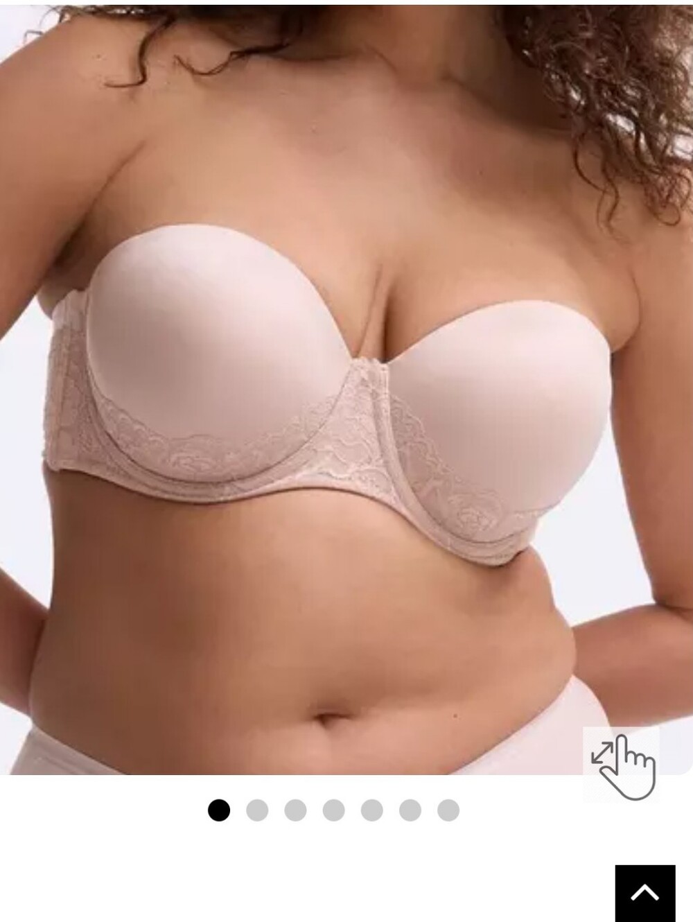 Torrid Curve Strapless Lace-Trim Push-Up Bra in Nude Sz 44C